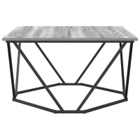 Produktbild för Kaffeebord Grå Sonoma 80 x 80 x 45 cm Konstruerat trä och stål