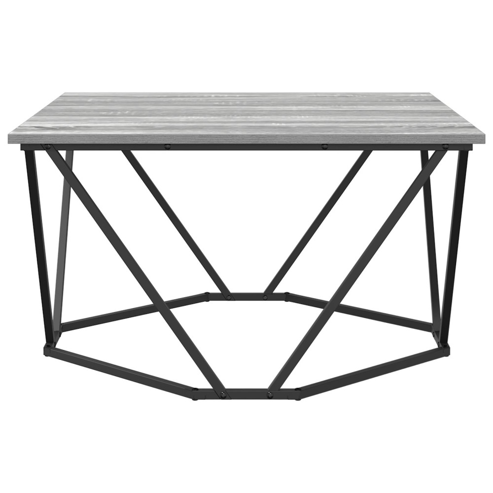 Produktbild för Kaffeebord Grå Sonoma 80 x 80 x 45 cm Konstruerat trä och stål