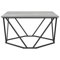 Produktbild för Kaffeebord Grå Sonoma 80 x 80 x 45 cm Konstruerat trä och stål