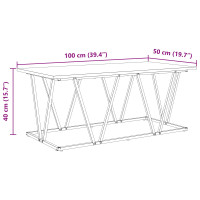 Produktbild för Kaffeebord Svart Ek 100 x 50 x 40 cm