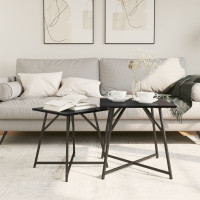 Produktbild för Sidobordsset 2 pcs Svart Ek