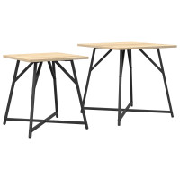 Produktbild för Sidobordsset 2 pcs Sonoma Ek och Svart