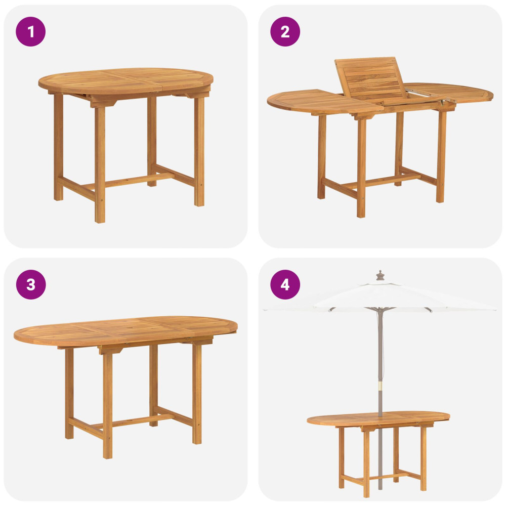 Produktbild för Trädgårdsmöbelset 5 pcs Brun Massivt teakträ