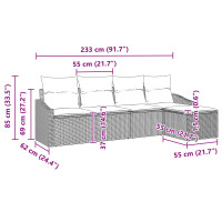 Produktbild för Soffset med kudde med lagring 5 pcs Svart konstrotting