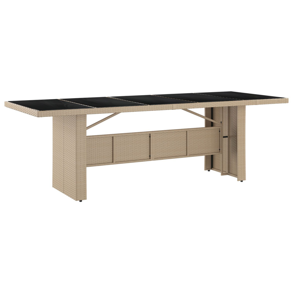 Produktbild för Trädgårdsmöbelset 11 pcs Beige konstrotting