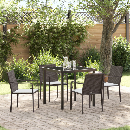vidaXL Trädgårdsmöbelset 5 pcs Brun och svart PE Rattan