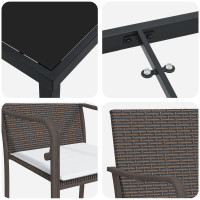 Produktbild för Trädgårdsmöbelset 5 pcs Brun och svart PE Rattan