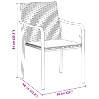 Produktbild för Trädgårdsmöbelset 5 pcs Svart och Grå PE Rattan
