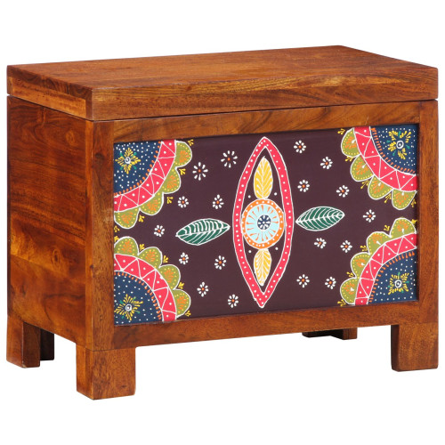 vidaXL Förvaringslåda Flerfärgsdesign 50 x 30 x 40 cm massivt akacia