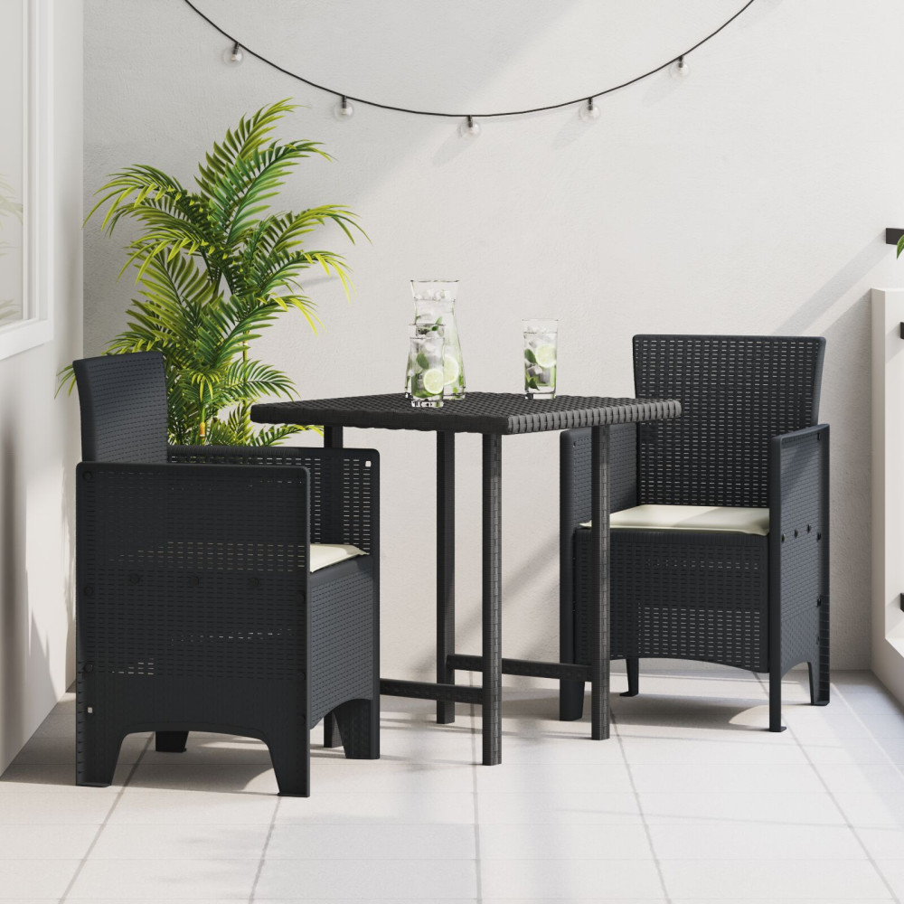 Produktbild för Trädgård Stol 2 pcs Antracit 53 x 49 x 85 cm Polypropylen