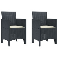 Produktbild för Trädgård Stol 2 pcs Antracit 53 x 49 x 85 cm Polypropylen