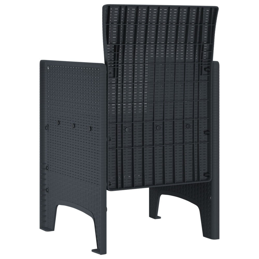 Produktbild för Trädgård Stol 2 pcs Antracit 53 x 49 x 85 cm Polypropylen