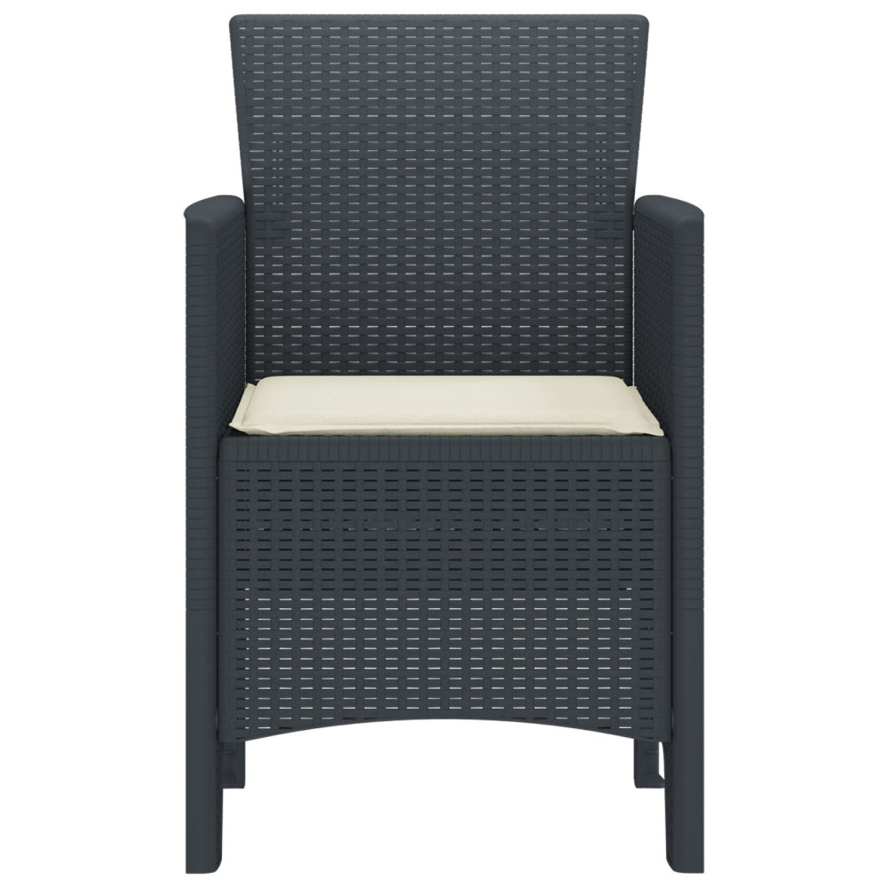 Produktbild för Trädgård Stol 2 pcs Antracit 53 x 49 x 85 cm Polypropylen