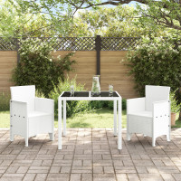 Produktbild för Trädgård Stol med kudde 2 pcs Vit 53 x 49 x 85 cm Polypropylen