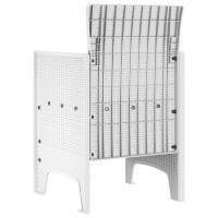 Produktbild för Trädgård Stol med kudde 2 pcs Vit 53 x 49 x 85 cm Polypropylen