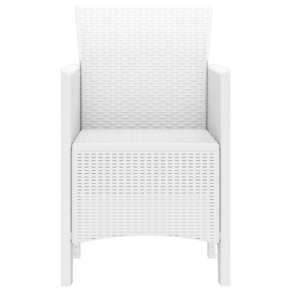 Produktbild för Trädgård Stol med kudde 2 pcs Vit 53 x 49 x 85 cm Polypropylen