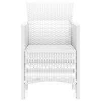 Produktbild för Trädgård Stol med kudde 2 pcs Vit 53 x 49 x 85 cm Polypropylen