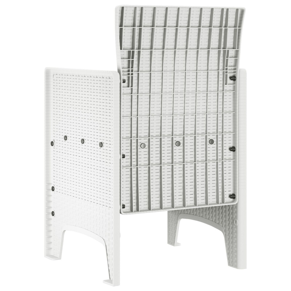 Produktbild för Trädgård Stol med kudde 2 pcs Vit 53 x 49 x 85 cm Polypropylen