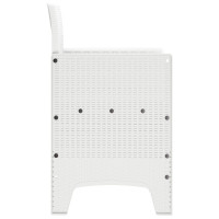 Produktbild för Trädgård Stol med kudde 2 pcs Vit 53 x 49 x 85 cm Polypropylen