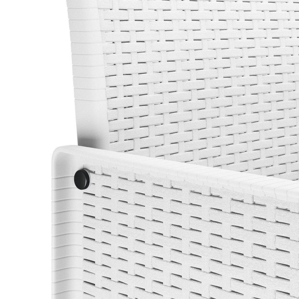 Produktbild för Trädgård Stol med kudde 2 pcs Vit 53 x 49 x 85 cm Polypropylen
