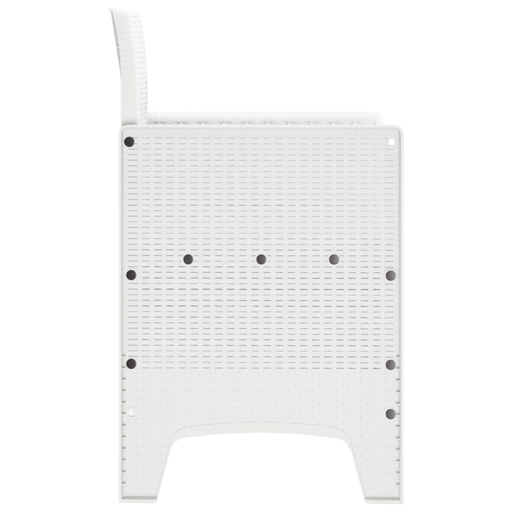 Produktbild för Trädgård Stol med kudde 2 pcs Vit 53 x 49 x 85 cm Polypropylen
