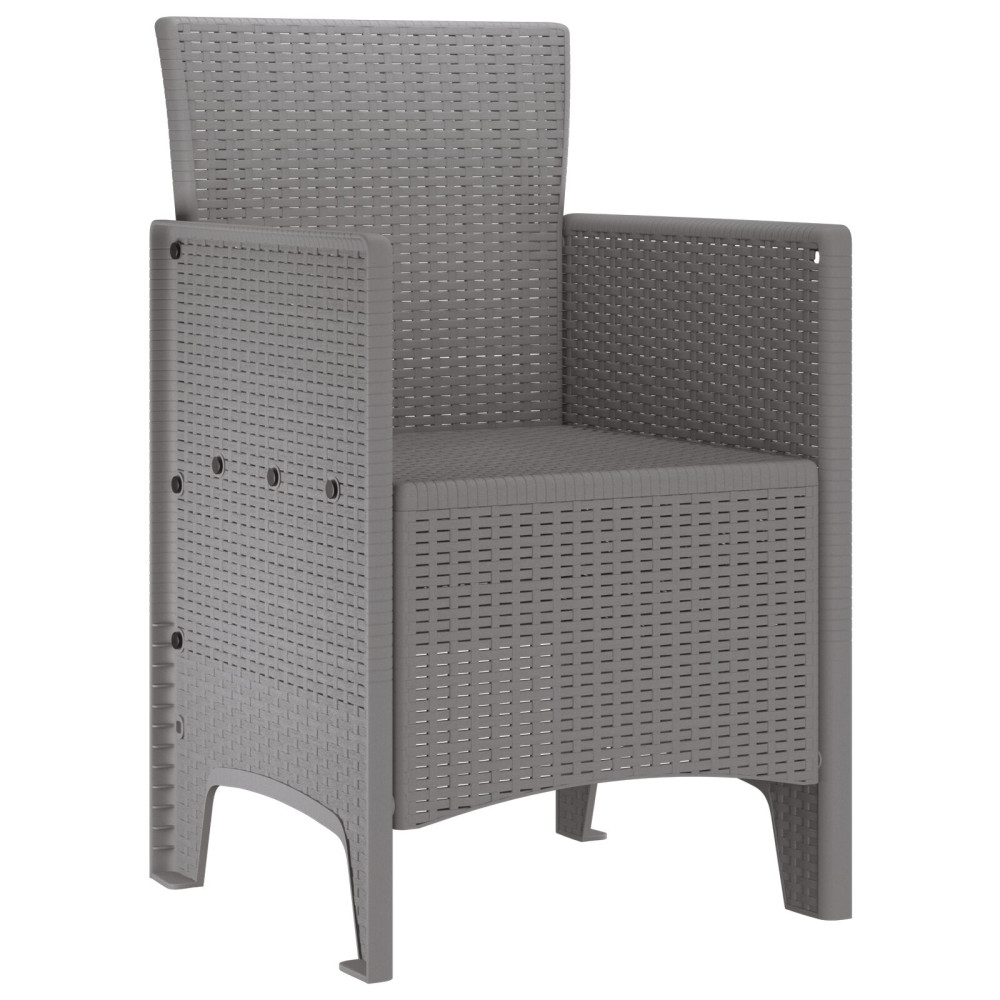 Produktbild för Trädgård Stol 2 pcs Ljusgrå 53 x 49 x 85 cm Polypropylen