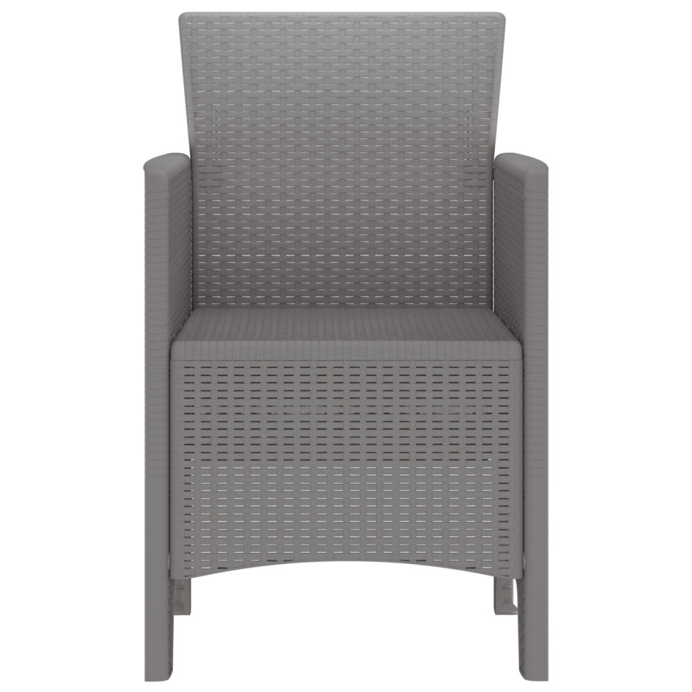 Produktbild för Trädgård Stol 2 pcs Ljusgrå 53 x 49 x 85 cm Polypropylen