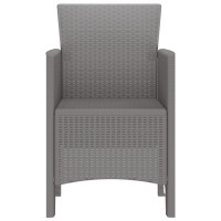 Produktbild för Trädgård Stol 2 pcs Ljusgrå 53 x 49 x 85 cm Polypropylen