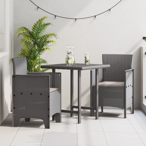 vidaXL Trädgård Stol 2 pcs Ljusgrå 53 x 49 x 85 cm Polypropylen