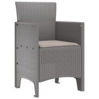 Produktbild för Trädgård Stol 2 pcs Ljusgrå 53 x 49 x 85 cm Polypropylen