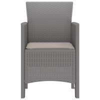 Produktbild för Trädgård Stol 2 pcs Ljusgrå 53 x 49 x 85 cm Polypropylen