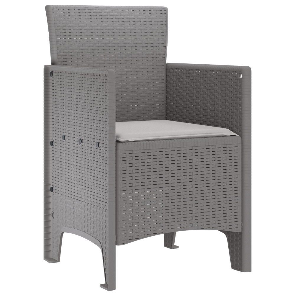 Produktbild för Trädgård Stol 2 pcs Ljusgrå 53 x 49 x 85 cm Polypropylen