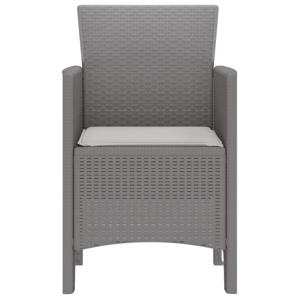 Produktbild för Trädgård Stol 2 pcs Ljusgrå 53 x 49 x 85 cm Polypropylen
