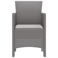 Produktbild för Trädgård Stol 2 pcs Ljusgrå 53 x 49 x 85 cm Polypropylen