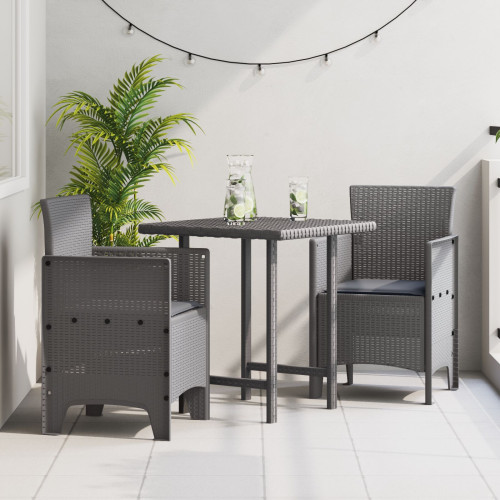 vidaXL Trädgård Stol 2 pcs Ljusgrå 53 x 49 x 85 cm Polypropylen - Utestolar