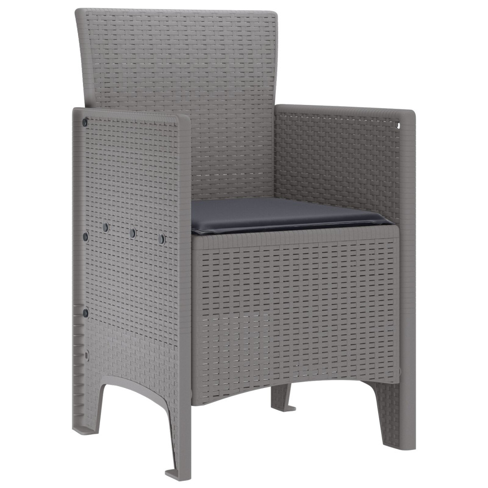 Produktbild för Trädgård Stol 2 pcs Ljusgrå 53 x 49 x 85 cm Polypropylen
