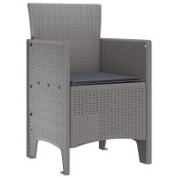 Produktbild för Trädgård Stol 2 pcs Ljusgrå 53 x 49 x 85 cm Polypropylen