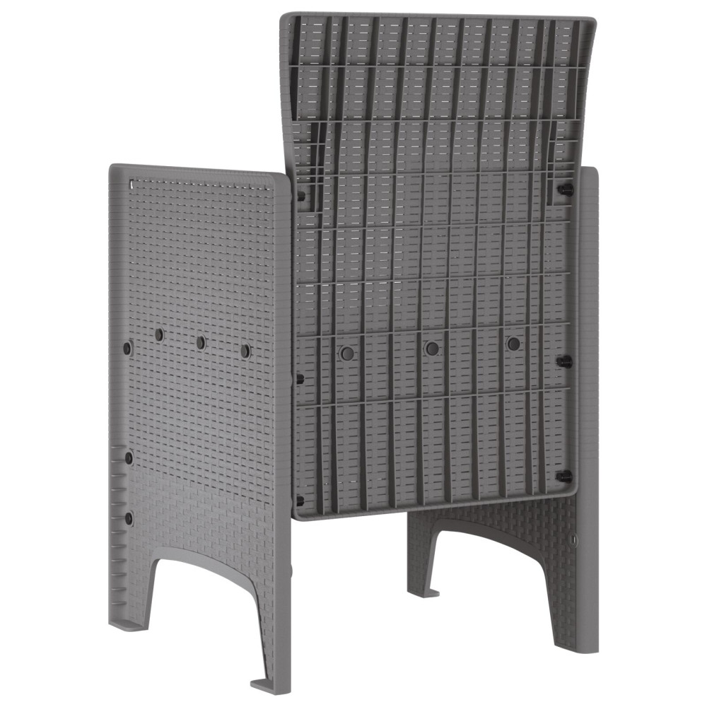 Produktbild för Trädgård Stol 2 pcs Ljusgrå 53 x 49 x 85 cm Polypropylen