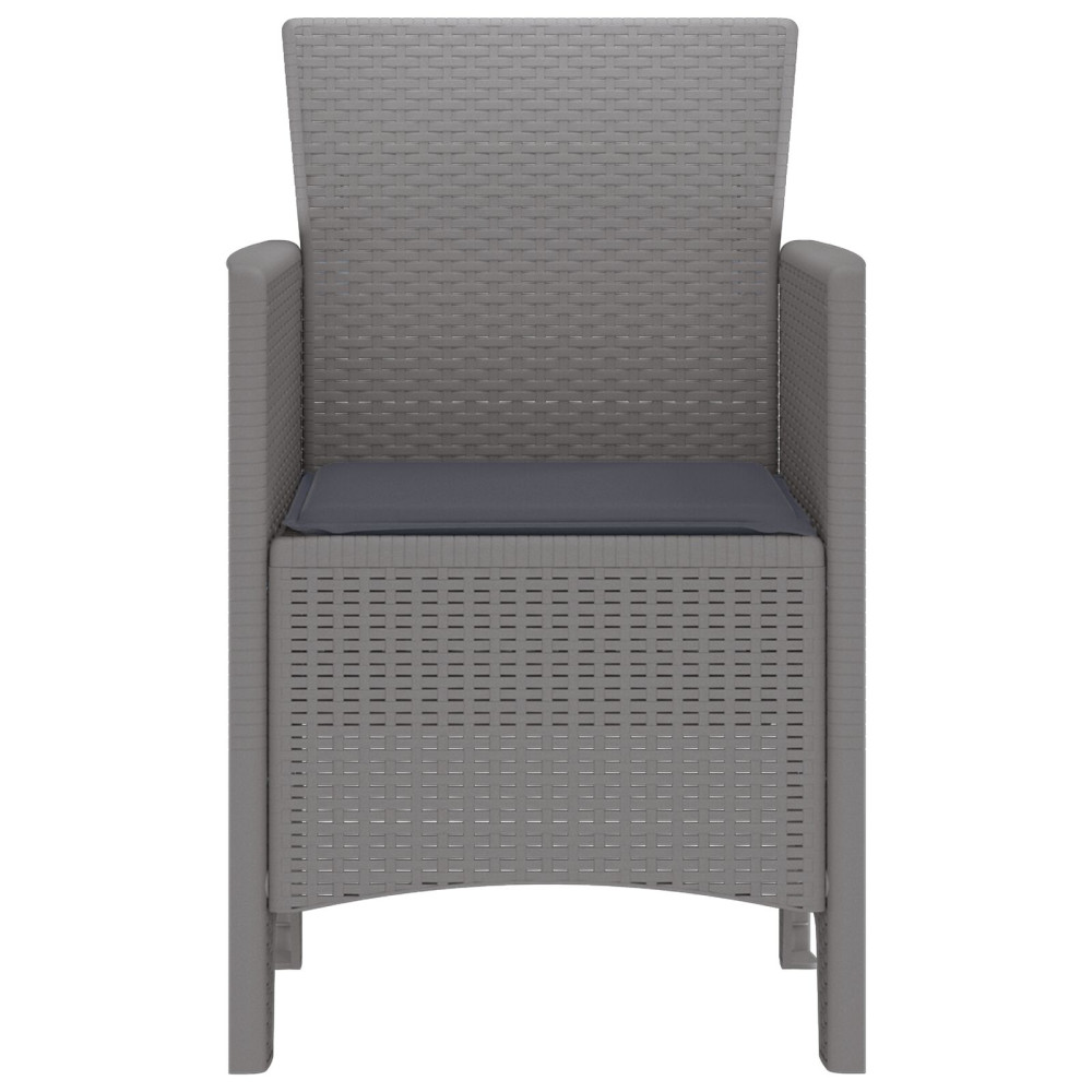 Produktbild för Trädgård Stol 2 pcs Ljusgrå 53 x 49 x 85 cm Polypropylen