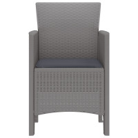 Produktbild för Trädgård Stol 2 pcs Ljusgrå 53 x 49 x 85 cm Polypropylen