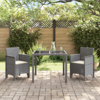 Produktbild för Trädgård Stol 2 pcs Ljusgrå 53 x 49 x 85 cm Polypropylen
