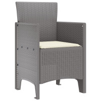Produktbild för Trädgård Stol 2 pcs Ljusgrå 53 x 49 x 85 cm Polypropylen