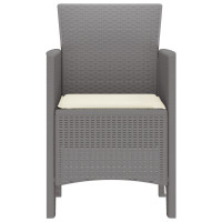 Produktbild för Trädgård Stol 2 pcs Ljusgrå 53 x 49 x 85 cm Polypropylen