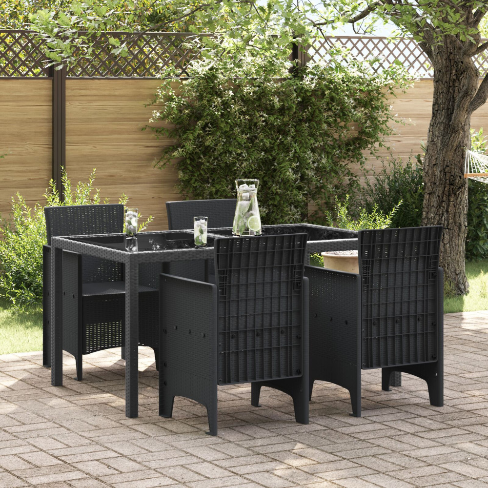 Produktbild för Trädgård Stol 4 pcs Antracit 53 x 49 x 85 cm Polypropylen