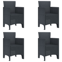 Produktbild för Trädgård Stol 4 pcs Antracit 53 x 49 x 85 cm Polypropylen