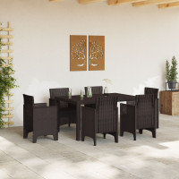 Produktbild för Trädgårdsbord Brun 150 x 100 x 73 cm konstrotting