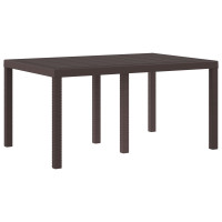 Produktbild för Trädgårdsbord Brun 150 x 100 x 73 cm konstrotting
