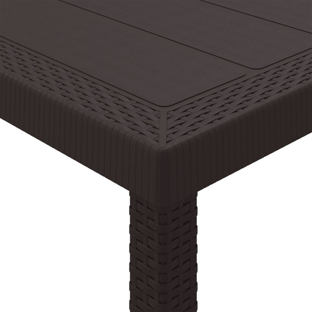 Produktbild för Trädgårdsbord Brun 150 x 100 x 73 cm konstrotting