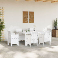 Produktbild för Trädgårdsbord Vit 150 x 100 x 73 cm konstrotting