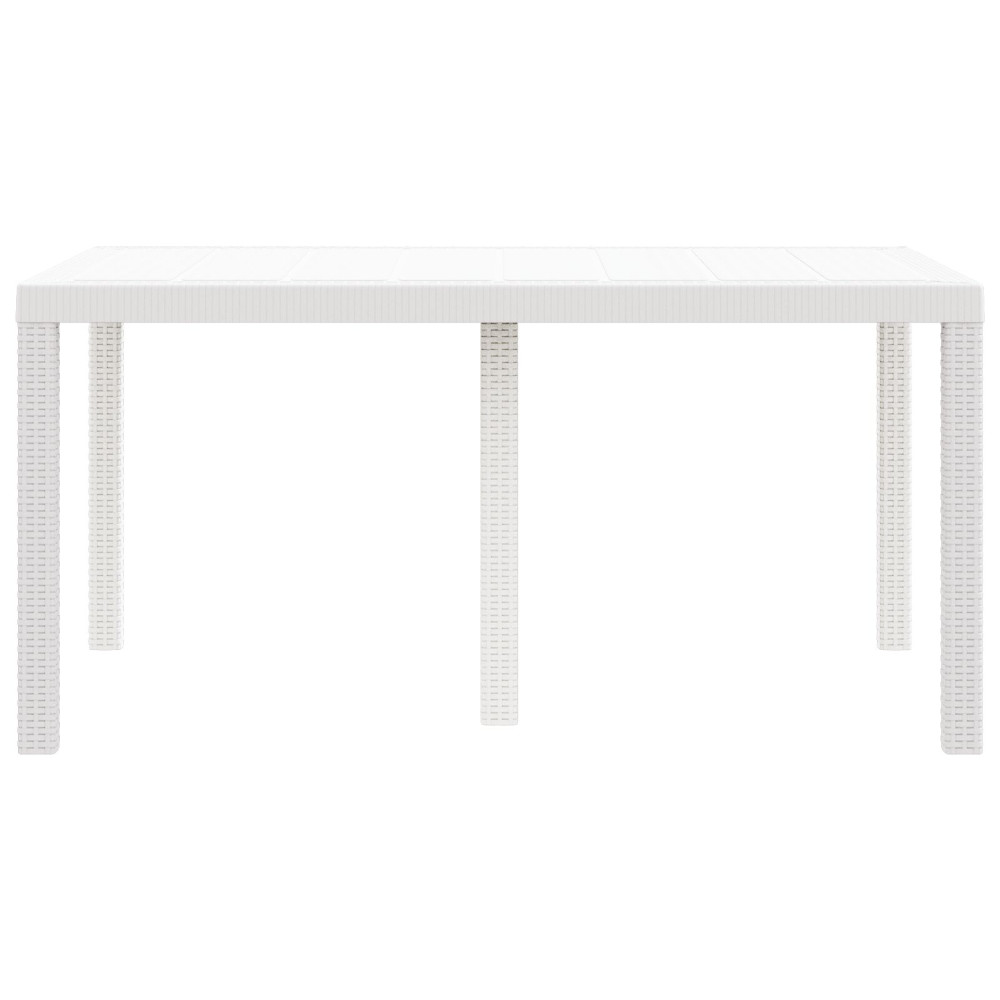 Produktbild för Trädgårdsbord Vit 150 x 100 x 73 cm konstrotting